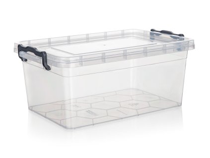 box úložný GEMA 9l, 36,5x24,5x15,5cm, víko, klip, PH ŠE/TRA