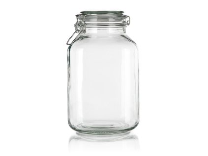dóza hermetická hranatá 3000ml skl. s patentním uzávěrem