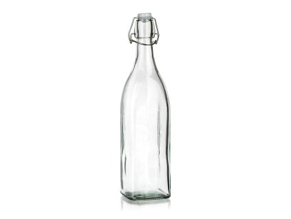 láhev s pákovým uzávěrem 950ml hranatá skleněná YARA