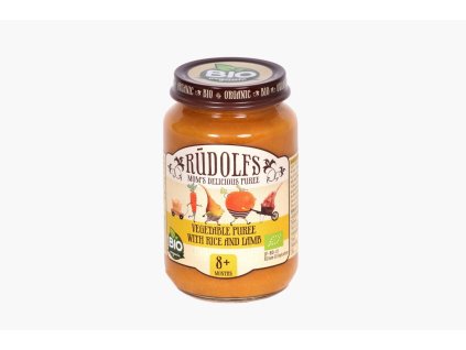 rudolfs bio zelenina s ryzi a jehnecim masem 190 g
