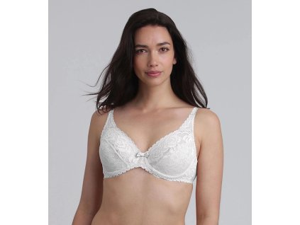 PLAYTEX FLOWER ELEGANCE RCS UNDERWIRE BRA - Dámská krajkovaná podprsenka s kosticí - bílá (Velikost 100 C)