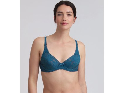 PLAYTEX FLOWER ELEGANCE RCS UNDERWIRE BRA - Dámská krajkovaná podprsenka s kosticí - modrá (Velikost 100 C)