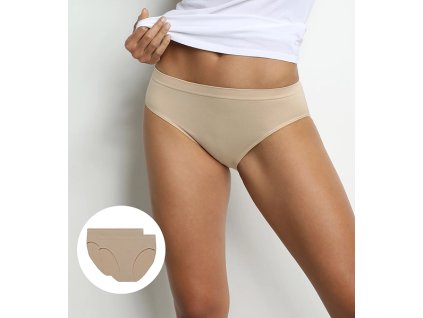 DIM SEAMLESS MAXI BRIEF 2x - Dámské bezešvé kalhotky 2 ks - tělová (Velikost L)