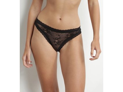 DIM ROMANCE BRIEF - Dámské krajkové kalhotky - černá (Velikost S)