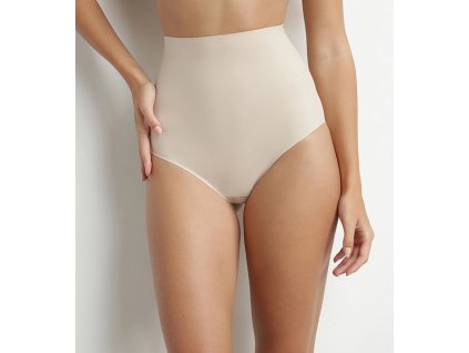 DIM MID WAIST BRIEF - Dámské formující kalhotky s vyšším pasem - tělová (Velikost S)