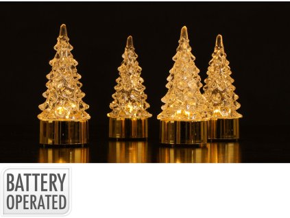 dekorace STROMEK 9cm LED TRA (4ks)