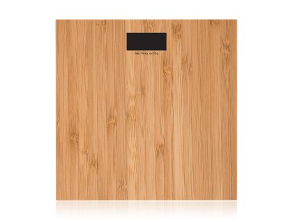 váha osobní 150kg digitální PU-005WN tvrzené sklo, dekor dřevo světlé