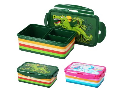 box svačinový 21x14cm s klick uz., dělený, PH mix dekorů