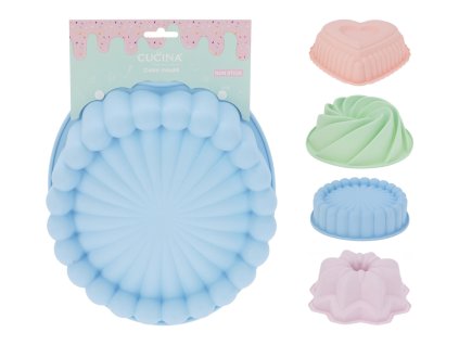 forma na pečení mix tvarů BÁBOVKA,SRDCE,KVĚTINA,SPIRÁLA silikon