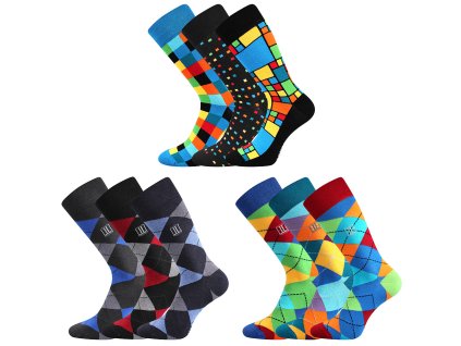 ponožky Dikarus (Barva káro/mix A, Velikost 39-42 (26-28))