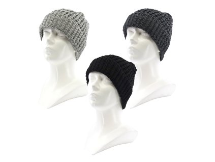 pletené čepice Atosa (Barva tm.šedá, Velikost uni)