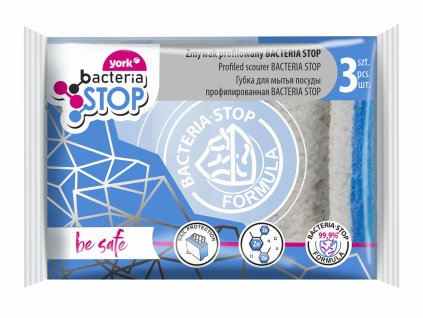houbička na nádobí tvarov.BACTERIA STOP 9,5x7x4,3cm (+/- 3mm) (3ks