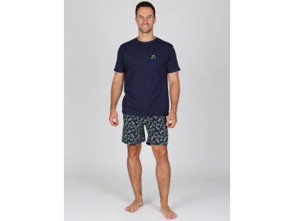 Pánské krátké pyžamo P LEON s motivem kol (Velikost L)