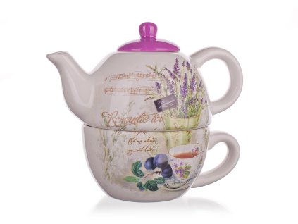 konvička 360ml + šálek 330ml LAVENDER keramika