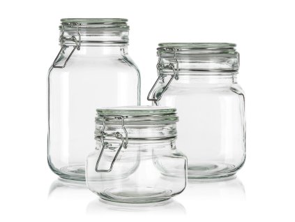 dóza hermetická sada 3díl.(0,5+1+2l) skl. s patent.uzávěrem EREA