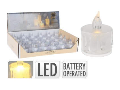 svíčka čajová LED pr.3,6x5cm BÍ s bateriemi