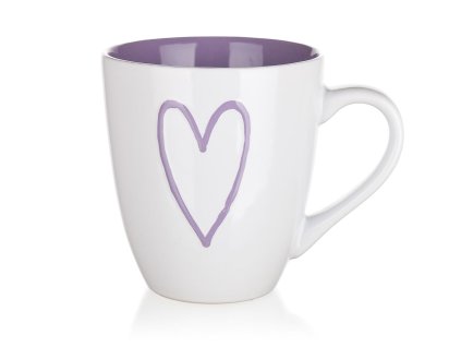 hrnek 550ml HEARTS keramický mix barev