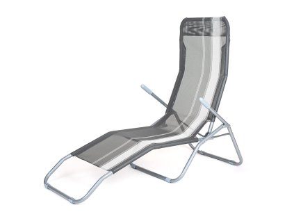 lehátko skládací kov.142x60x96cm PRUH ANTR, nosnost 100kg