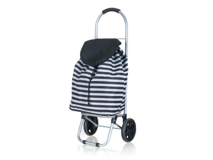 taška nákupní 30l, nosnost 25kg, PRUHY BÍ/ČER