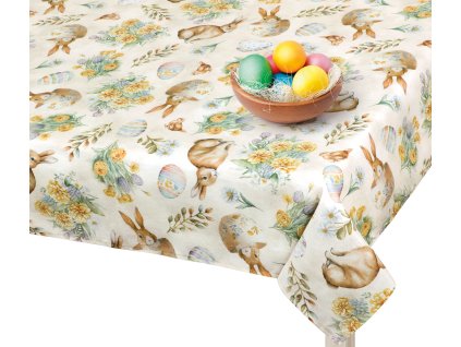 Velikonoční ubrus zajíček v hrnečku (Rozměr 120x140)