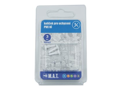 kolíček pro uchycení PVC BÍ (3ks) blistr