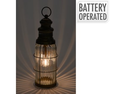 lucerna 1LED 38cm sklo/kov HN s časovačem