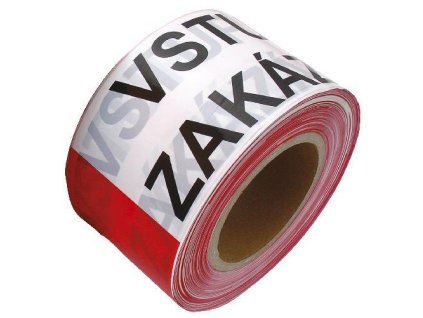 páska výstražná 75mmx250m VSTUP ZAKÁZÁN, ČRV-BÍ