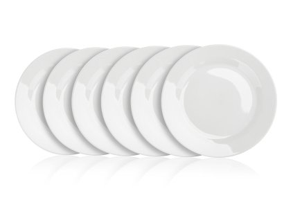 talíř mělký 24cm BASIC porcelánový BÍ (6ks)