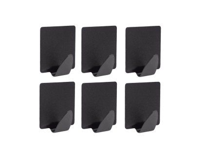 háček samolepicí obdél.ocel ČER (6ks)