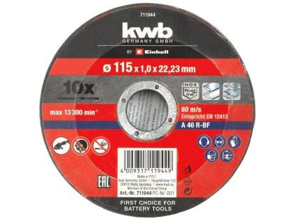 Příslušenství úhlové brusky 10 CutDiscs ex.thin 115x1,0