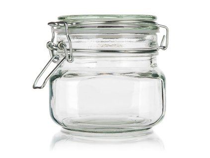 dóza hermetická hranatá 500ml skl. s patent.uzávěrem EREA