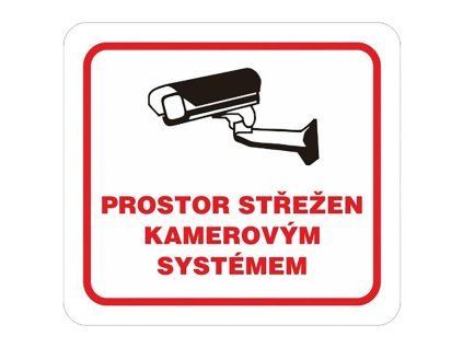 tabulka - PROSTOR STŘEŽEN KAMEROVÝM SYSTÉMEM 100x90mm samolepicí