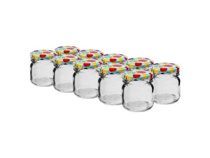 sklenice 40ml s barevným víčkem 43 (10ks)