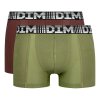 DIM COTTON 3D FLEX AIR BOXER 2x - Pánské boxerky 2ks - green - dark brown (Velikost L)