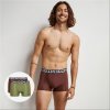 DIM COTTON 3D FLEX AIR BOXER 2x - Pánské boxerky 2ks - green - dark brown (Velikost L)
