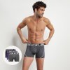 DIM SPORT MICROFIBRE BOXER 3x - Pánské sportovní boxerky 3 ks - šedá - modrá - černá (Velikost L)