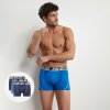 DIM SPORT MICROFIBRE BOXER 3x - Pánské sportovní boxerky 3 ks - černá - modrá (Velikost L)