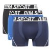 DIM SPORT MICROFIBRE BOXER 3x - Pánské sportovní boxerky 3 ks - černá - modrá (Velikost L)