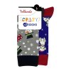 CRAZY SOCKS 2x - Veselé ponožky 2 páry - šedá - modrá (Velikost 35 - 38)