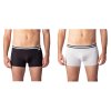 COTTON STRETCH BOXER 2x - Dvojbalení bavlněných boxerek - černá - šedá (Velikost M)