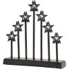 svícen vánoční 7 svíček LED,teplá BÍ,hvězda,kov.,26x6x27cm