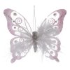 dekorace MOTÝL 15,5 cm PH/PEŘÍČKA BÍ klip (2ks)