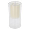 svíčka LED pr.10x20cm, blikající plamen, ve skle, IVORY