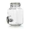 láhev 2200ml skleněná s kohoutkem, víčko s pákovým uzávěrem