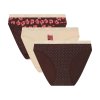 DIM LES POCKETS COTTON SLIP 3x - Dámské bavlněné kalhotky 3 ks - tmavě hnědá - světle hnědá (Velikost M)