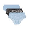 DIM LES POCKETS COTTON BOXER 3x - Dámské bavlněné kalhotky 3 ks - černá - světle modrá - bílá (Velikost M)