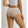 DIM LES POCKETS COTTON BOXER 3x - Dámské bavlněné kalhotky 3 ks - světle hnědá - smetanová (Velikost M)