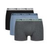 DIM COTTON STRETCH BIO BOXER 3x - Pánské boxerky z bio bavlny 3ks - šedá - modrá - černá (Velikost M)