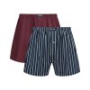 DIM COTTON STRETCH LOOSE BOXER 2x - Pánské volné boxerky 2 ks - tmavě červená - tmavě modrá (Velikost M)