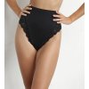 DIM DELICATE THONG - Dámská krajková tanga s vysokým pasem - černá (Velikost XS)